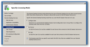 specify licensing mode